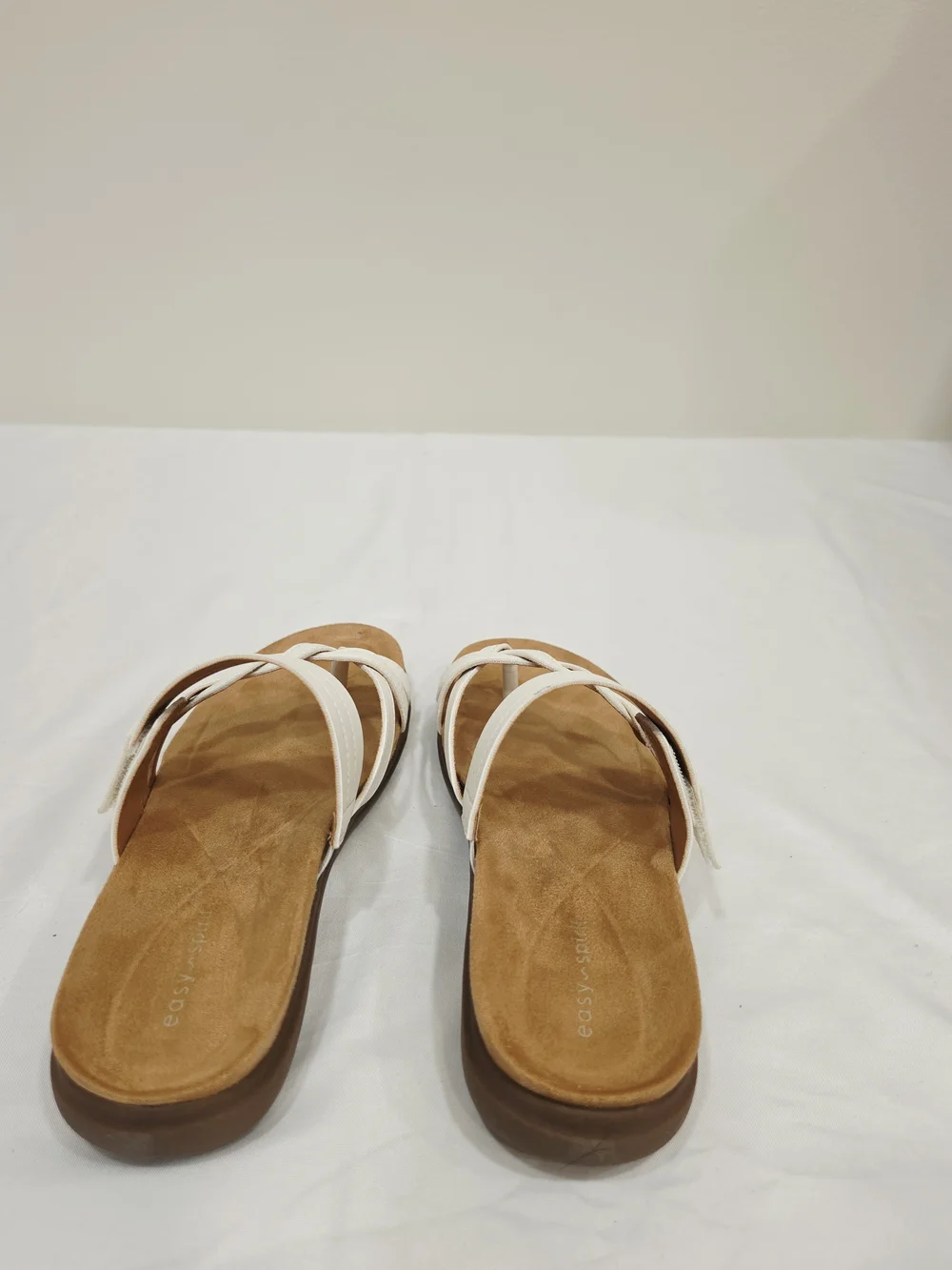 Easy Spirit White Warren Braided Slide Sandals